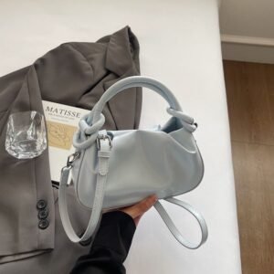 Shoulder Bags  Genuine Leather Women's Pillow Classic Bag Soft Cowhide Totes High Quality Female Commute Handbag Gray