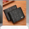 New Men's Wallet Men's Short Wallet Youth Fashion Plaid Horizontal Soft Wallet Large Capacity Multi-Card Wallet