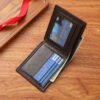 New Men's Wallet Men's Short Wallet Youth Fashion Plaid Horizontal Soft Wallet Large Capacity Multi-Card Wallet