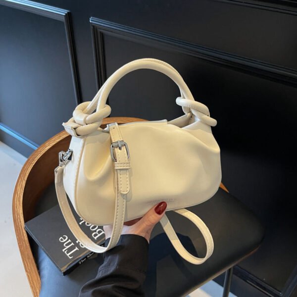 Shoulder Bags  Genuine Leather Women's Pillow Classic Bag Soft Cowhide Totes High Quality Female Commute Handbag Gray