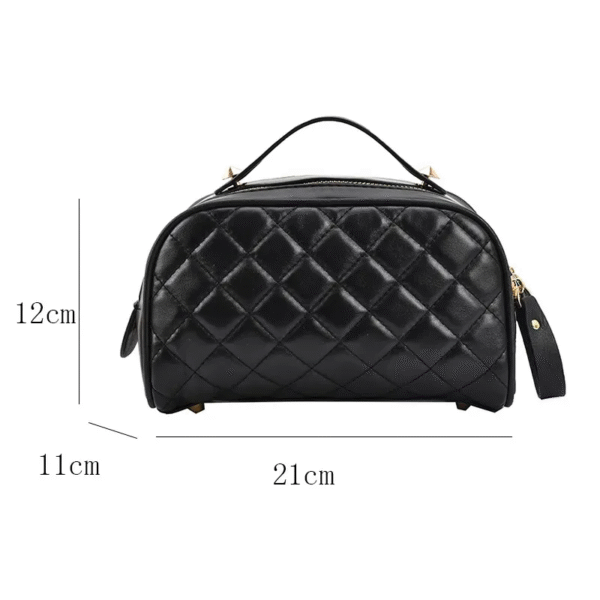 f65dcd3993defe3e7407a5ae087c4c83 Leather Makeup Bag: Black Cosmetic Bag, Women's Large Toiletry Bag, Designer Make Up Bag - Double Zipper Travel Organizer